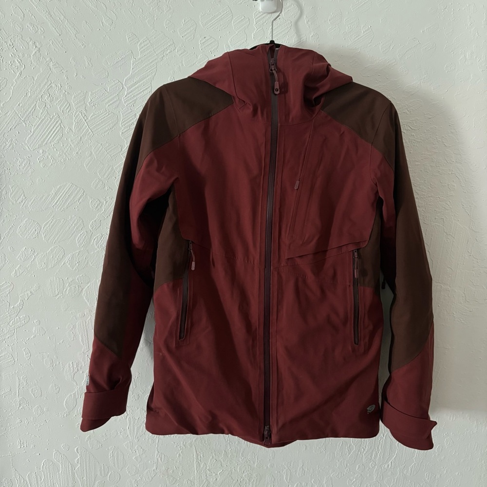 Mountain Hard Wear Women XS Red Conduit Ski Shell Jacket Hood‎ RECCO Zip RN89674